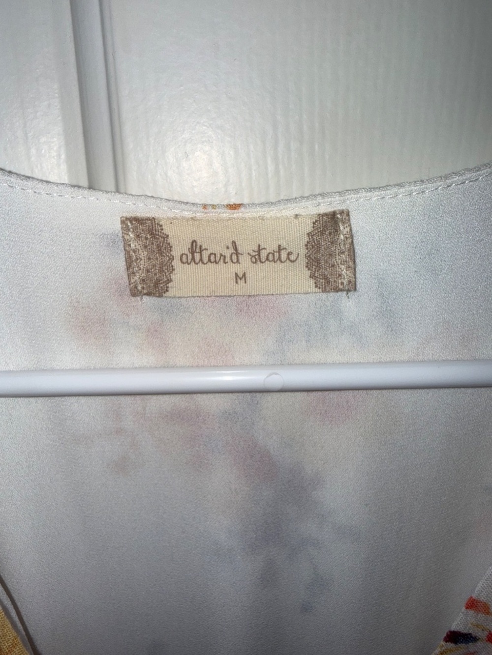 Altar'd State white/orange floral wrap midi dress - Picture 3 of 5